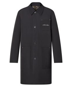 Uomo Louis Vuitton Capispalla E Cappotti | Cappotto Monopetto In Cotone Tecnico Reversibile