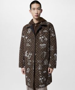 Uomo Louis Vuitton Capispalla E Cappotti | Cappotto Monopetto In Cotone Tecnico Reversibile