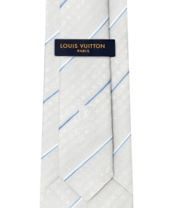 Uomo Louis Vuitton Cravatte E Fazzoletti Da Taschino | Cravatta Over The Stripes Gris Clair