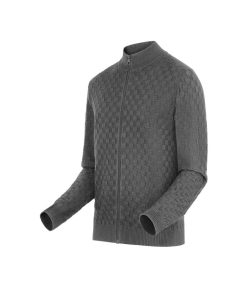 Uomo Louis Vuitton Maglieria E Felpe | Cardigan Con Motivo Damier E Zip Gris Fonce