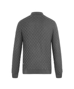 Uomo Louis Vuitton Maglieria E Felpe | Cardigan Con Motivo Damier E Zip Gris Fonce