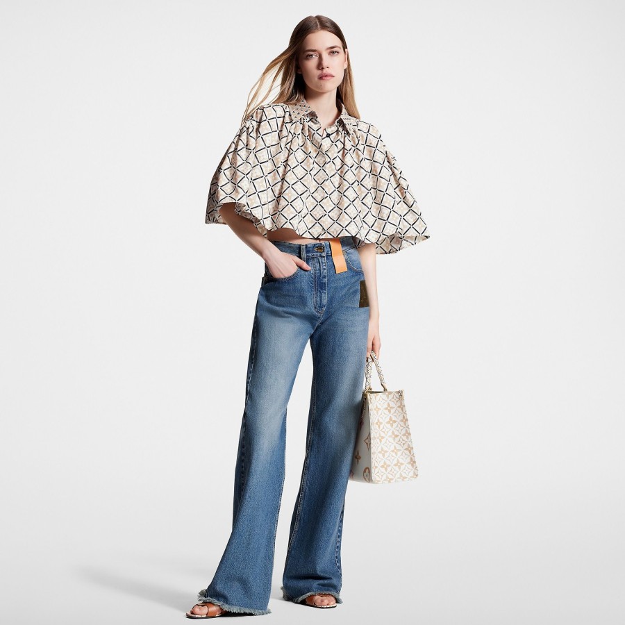 Donna Louis Vuitton Denim | Jeans Dritti Con Orlo Sfrangiato