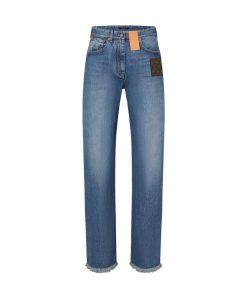 Donna Louis Vuitton Denim | Jeans Dritti Con Orlo Sfrangiato