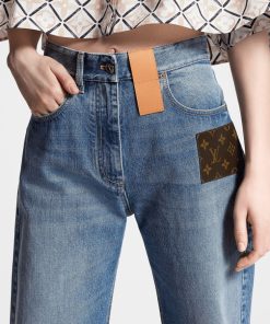 Donna Louis Vuitton Denim | Jeans Dritti Con Orlo Sfrangiato