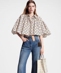 Donna Louis Vuitton Denim | Jeans Dritti Con Orlo Sfrangiato