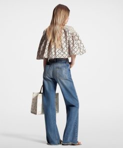 Donna Louis Vuitton Denim | Jeans Dritti Con Orlo Sfrangiato