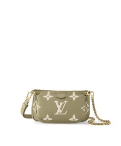 Donna Louis Vuitton Selezione Di Borse In Pelle | Multi Pochette Accessoires Verde Kaki Crema