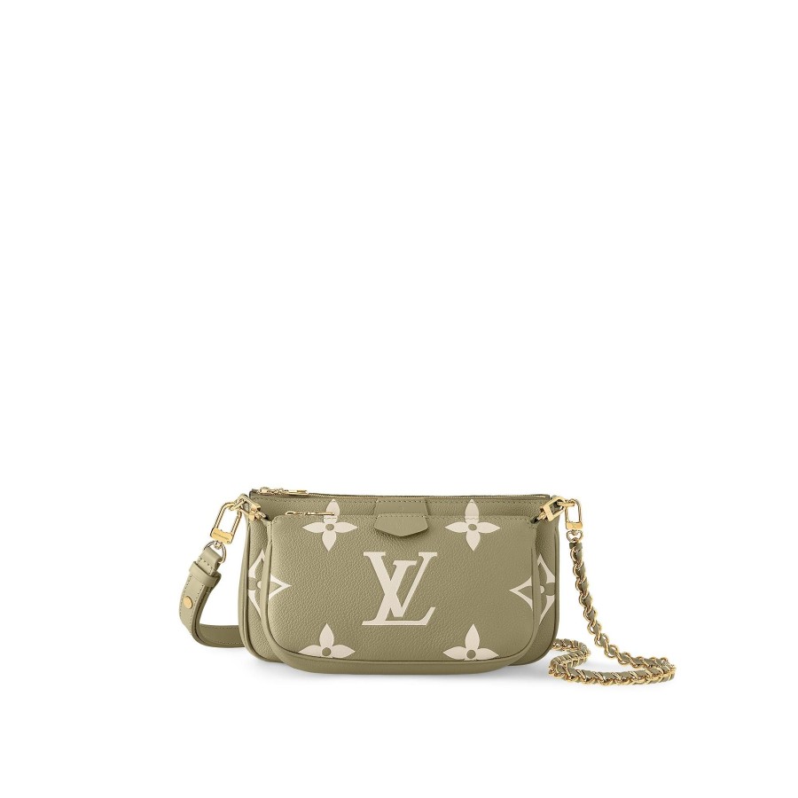 Donna Louis Vuitton Selezione Di Borse In Pelle | Multi Pochette Accessoires Verde Kaki Crema