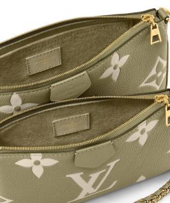 Donna Louis Vuitton Selezione Di Borse In Pelle | Multi Pochette Accessoires Verde Kaki Crema