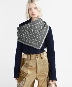 Donna Louis Vuitton Scialli E Stole | Scialle Monogram Jacquard Denim