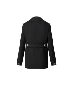 Donna Louis Vuitton Cappotti E Giacche | Cappotto Doppiopetto Con Dettagli In Pelle