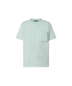 Uomo Louis Vuitton T-Shirt E Polo | T-Shirt In Cotone Con Motivo Monogram E Tasca 3D Blu