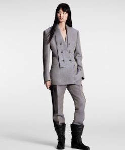 Donna Louis Vuitton Cappotti E Giacche | Blazer In Gabardine Di Lana Con Lavalliere