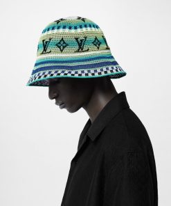 Uomo Louis Vuitton Cappelli E Guanti | Cappello Lv Crochet Stripes Bucket