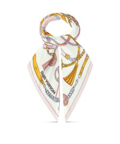 Donna Louis Vuitton Foulard In Seta E Bandeaux | Foulard Mix And Straps 90 Rose Clair