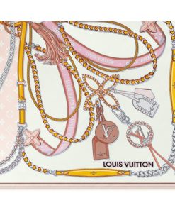 Donna Louis Vuitton Foulard In Seta E Bandeaux | Foulard Mix And Straps 90 Rose Clair