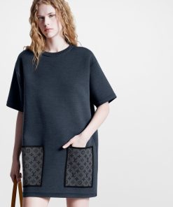 Donna Louis Vuitton Abiti | Abito T-Shirt In Maglia Con Motivo Monogram Sulle Tasche