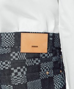 Uomo Louis Vuitton Pantaloni | Jeans Con Motivo Damier Distorted