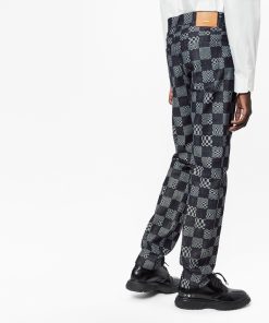 Uomo Louis Vuitton Pantaloni | Jeans Con Motivo Damier Distorted