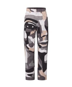 Uomo Louis Vuitton Pantaloni | Jeans Con Motivo Lv Portrait In Stile Patchwork