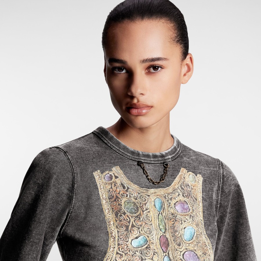 Donna Louis Vuitton Camicie E T-Shirt | Top Con Bottoni E Stampa Di Ricami