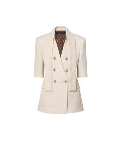 Donna Louis Vuitton Cappotti E Giacche | Blazer A Mezze Maniche Con Collo A Foulard