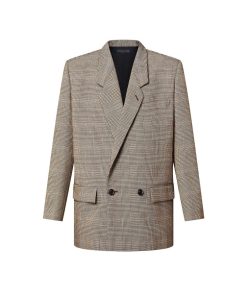 Donna Louis Vuitton Cappotti E Giacche | Blazer Doppiopetto Con Fantasia Principe Di Galles