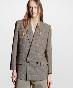 Donna Louis Vuitton Cappotti E Giacche | Blazer Doppiopetto Con Fantasia Principe Di Galles