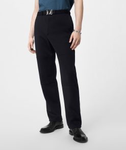 Uomo Louis Vuitton Pantaloni | Pantaloni Tecnici E Fibbia Con Iniziali Lv