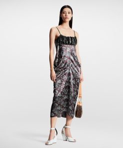 Donna Louis Vuitton Abiti | Abito Con Spalline E Stampa A Fiori