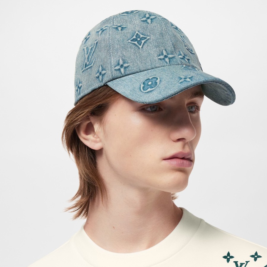 Uomo Louis Vuitton Cappelli E Guanti | Cappello Mng Washed Denim