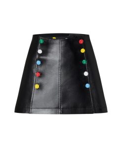 Donna Louis Vuitton Gonne E Shorts | Lv X Yk Minigonna In Pelle Con Bottoni