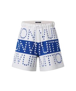 Donna Louis Vuitton Gonne E Shorts | Bermuda A Righe Con Firme Oversize Blu Francia