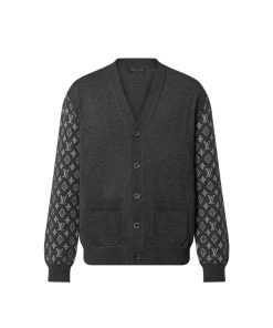 Uomo Louis Vuitton Maglieria E Felpe | Cardigan In Misto Cachemire Con Motivo Monogram Anthracite