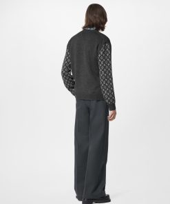 Uomo Louis Vuitton Maglieria E Felpe | Cardigan In Misto Cachemire Con Motivo Monogram Anthracite