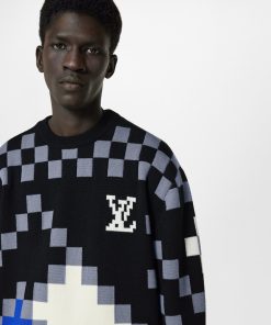 Uomo Louis Vuitton Maglieria E Felpe | Girocollo Con Motivo Fair Isle Oversize