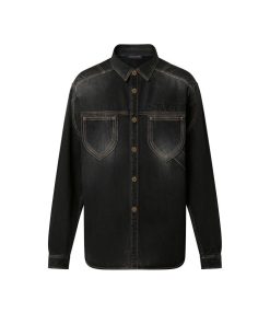 Uomo Louis Vuitton Camicie | Camicia In Denim Stile Workwear