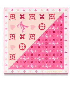 Donna Louis Vuitton Foulard In Seta E Bandeaux | Foulard Game On 45 Rose