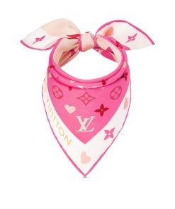 Donna Louis Vuitton Foulard In Seta E Bandeaux | Foulard Game On 45 Rose