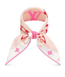 Donna Louis Vuitton Foulard In Seta E Bandeaux | Foulard Game On 45 Rose