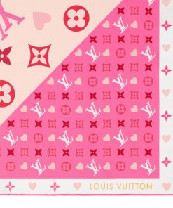 Donna Louis Vuitton Foulard In Seta E Bandeaux | Foulard Game On 45 Rose