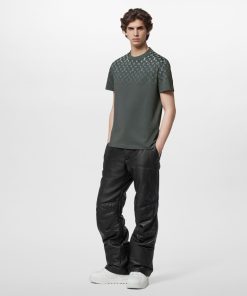 Uomo Louis Vuitton T-Shirt E Polo | T-Shirt In Cotone Con Motivo Monogram Gradient Grigio