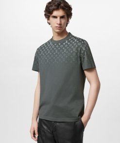 Uomo Louis Vuitton T-Shirt E Polo | T-Shirt In Cotone Con Motivo Monogram Gradient Grigio