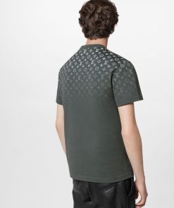 Uomo Louis Vuitton T-Shirt E Polo | T-Shirt In Cotone Con Motivo Monogram Gradient Grigio