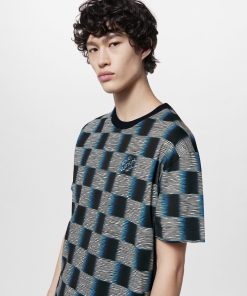 Uomo Louis Vuitton T-Shirt E Polo | T-Shirt In Cotone Con Motivo Damier