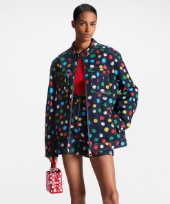 Donna Louis Vuitton Cappotti E Giacche | Lv X Yk Giacca In Denim Con Motivo Painted Dots