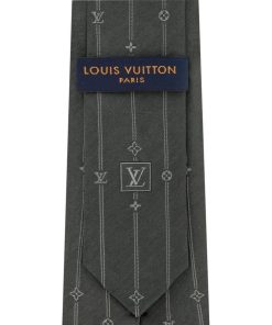 Uomo Louis Vuitton Cravatte E Fazzoletti Da Taschino | Cravatta Mng Stripes Grigio