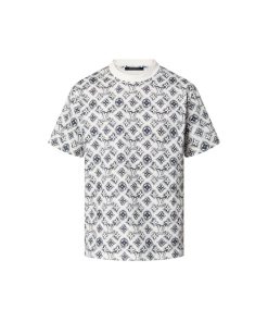 Uomo Louis Vuitton T-Shirt E Polo | T-Shirt In Cotone Con Motivo Monogram Nero Profondo