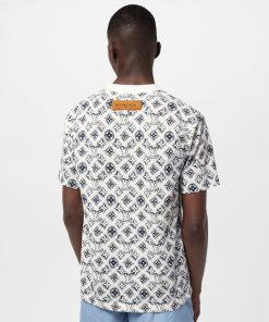 Uomo Louis Vuitton T-Shirt E Polo | T-Shirt In Cotone Con Motivo Monogram Nero Profondo