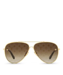 Donna Louis Vuitton Occhiali Da Sole | Occhiali Da Sole The Lv Pilot Monogram/Marrone Sfumato